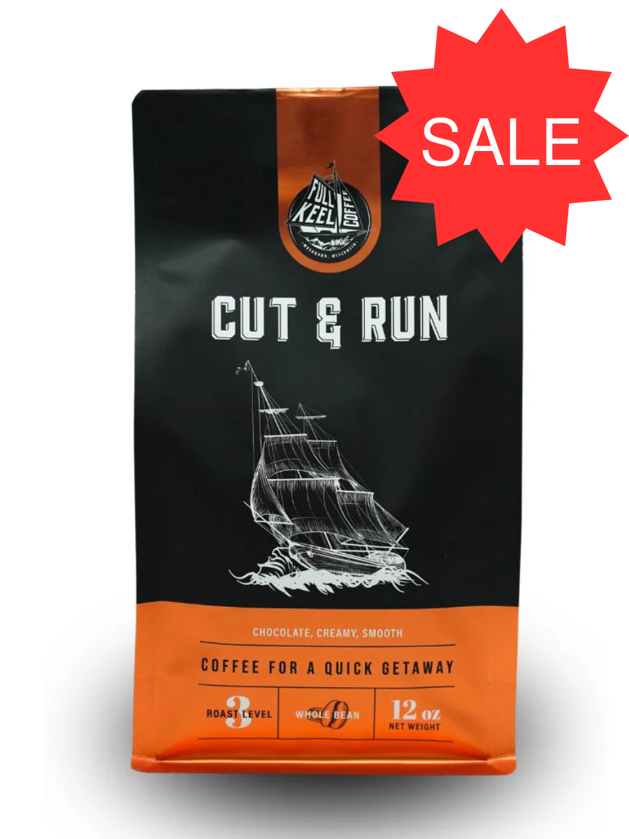 SALE - Ground Drip -Cut & Run  Medium Roast 12 oz Bag
