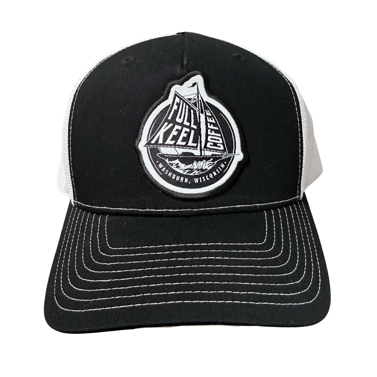 Trucker Hat - Black and White - Full Keel Coffee