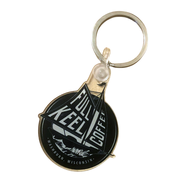 Take a piece of the roastery with you wherever you go with our Full Keel Coffee Keychain!&nbsp; Perfect for coffee lovers and adventurers alike, it’s a small yet meaningful reminder of your favorite brew. Functional, and full of charm—just like your perfect cup of coffee.