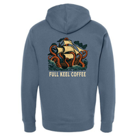 Kraken Full Keel Coffee - Zip-up Blue Hoodie