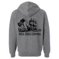 Tall Ship - Full Keel Coffee - Zip-up Gray Hoodie