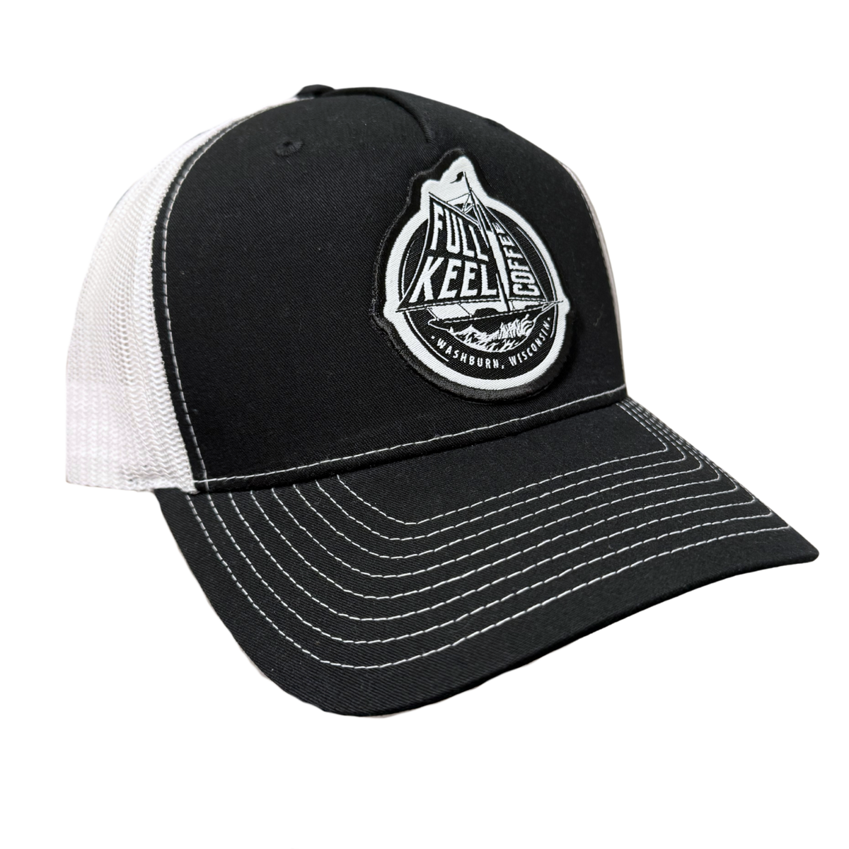 Trucker Hat - Black and White - Full Keel Coffee