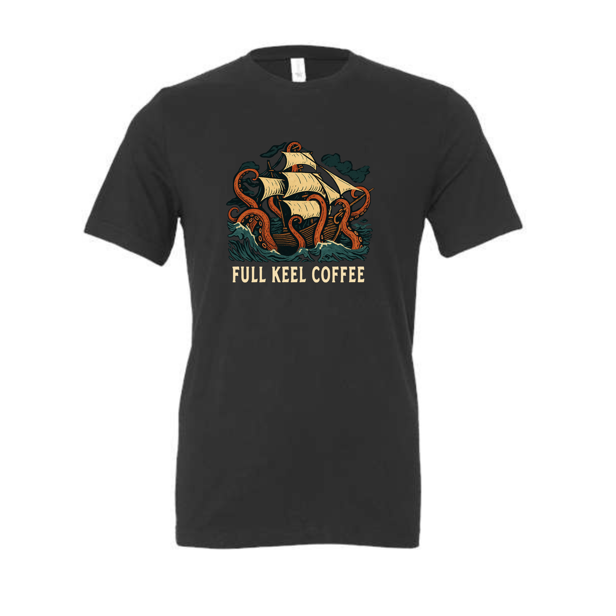 Kraken T-Shirt - Dark Grey - Full Keel Coffee