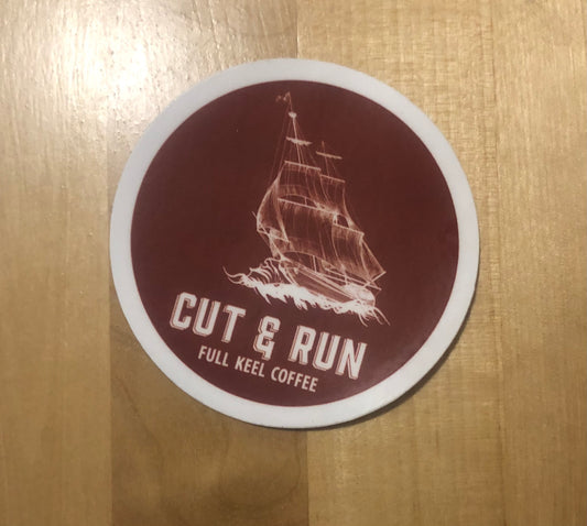 Cut and Run Sticker
